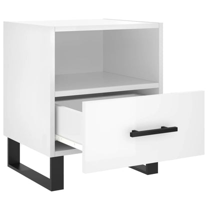 vidaXL Bedside Cabinets 2 pcs High Gloss White 40x35x47.5 cm Engineered Wood 5