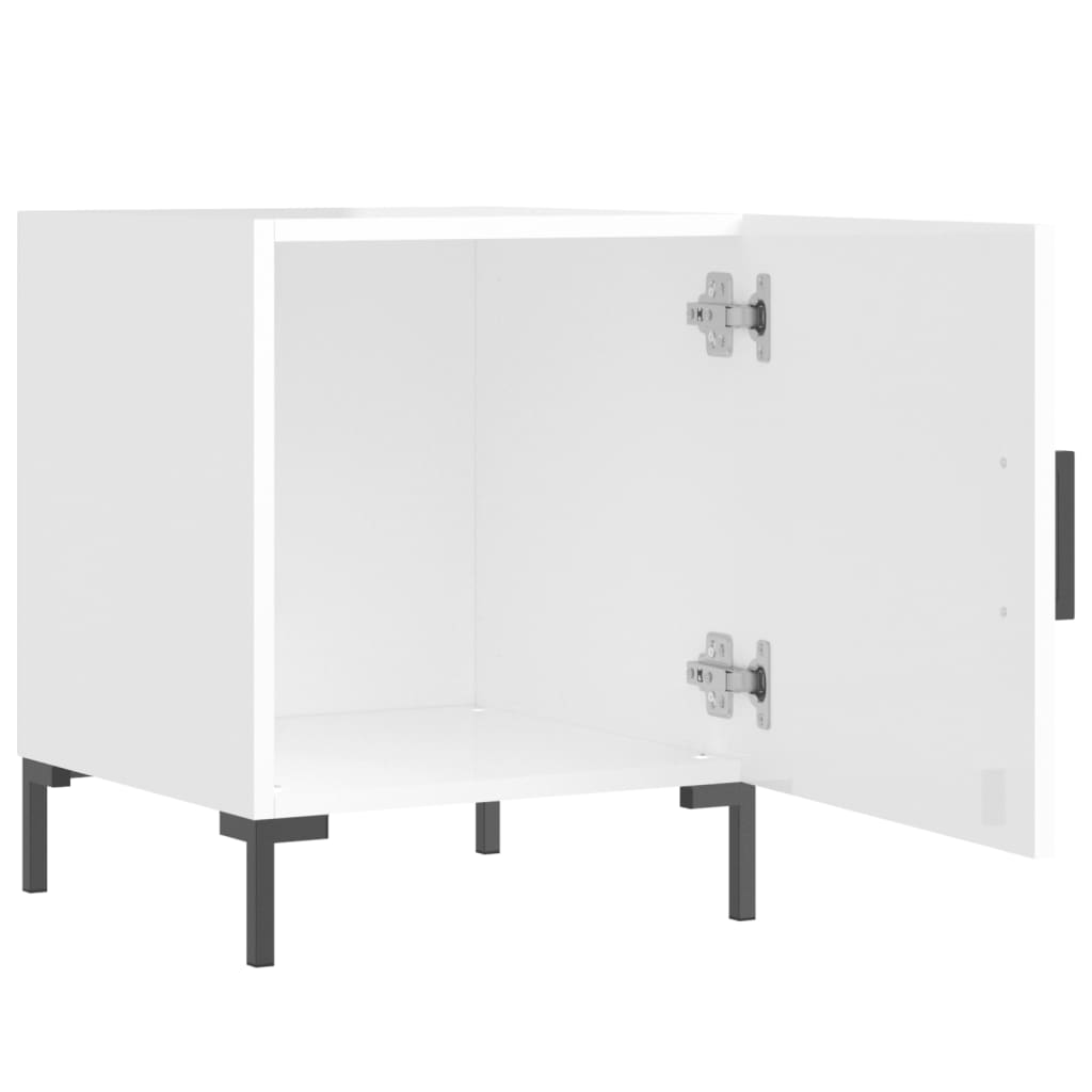 vidaXL Bedside Cabinets 2 pcs High Gloss White 40x40x50 cm Engineered Wood 6