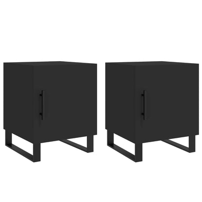 vidaXL Bedside Cabinets 2 pcs Black 40x40x50 cm Engineered Wood 2