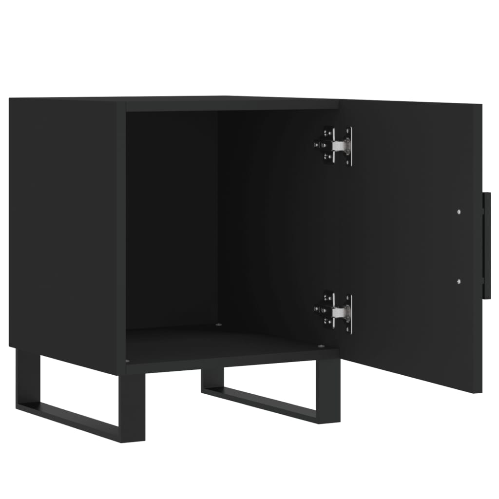 vidaXL Bedside Cabinets 2 pcs Black 40x40x50 cm Engineered Wood 5