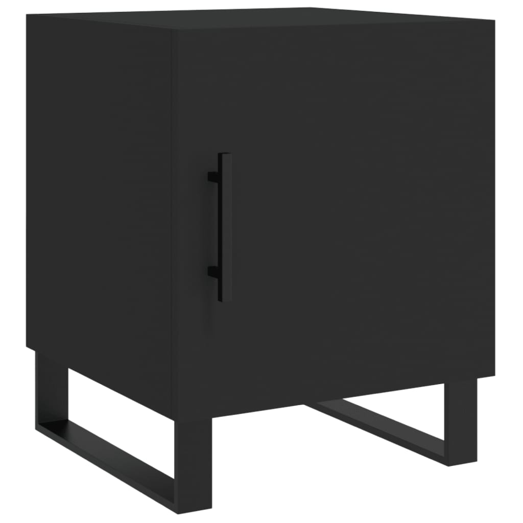 vidaXL Bedside Cabinets 2 pcs Black 40x40x50 cm Engineered Wood 6