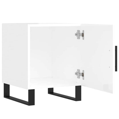 vidaXL Bedside Cabinets 2 pcs High Gloss White 40x40x50 cm Engineered Wood 5