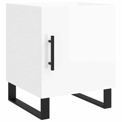 vidaXL Bedside Cabinets 2 pcs High Gloss White 40x40x50 cm Engineered Wood 6