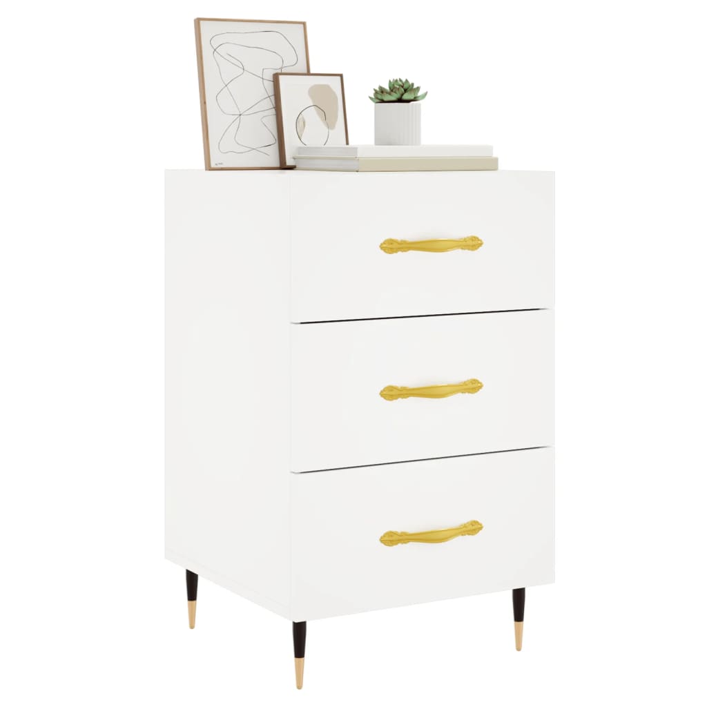 vidaXL Bedside Cabinet White 40x40x66 cm Engineered Wood 3