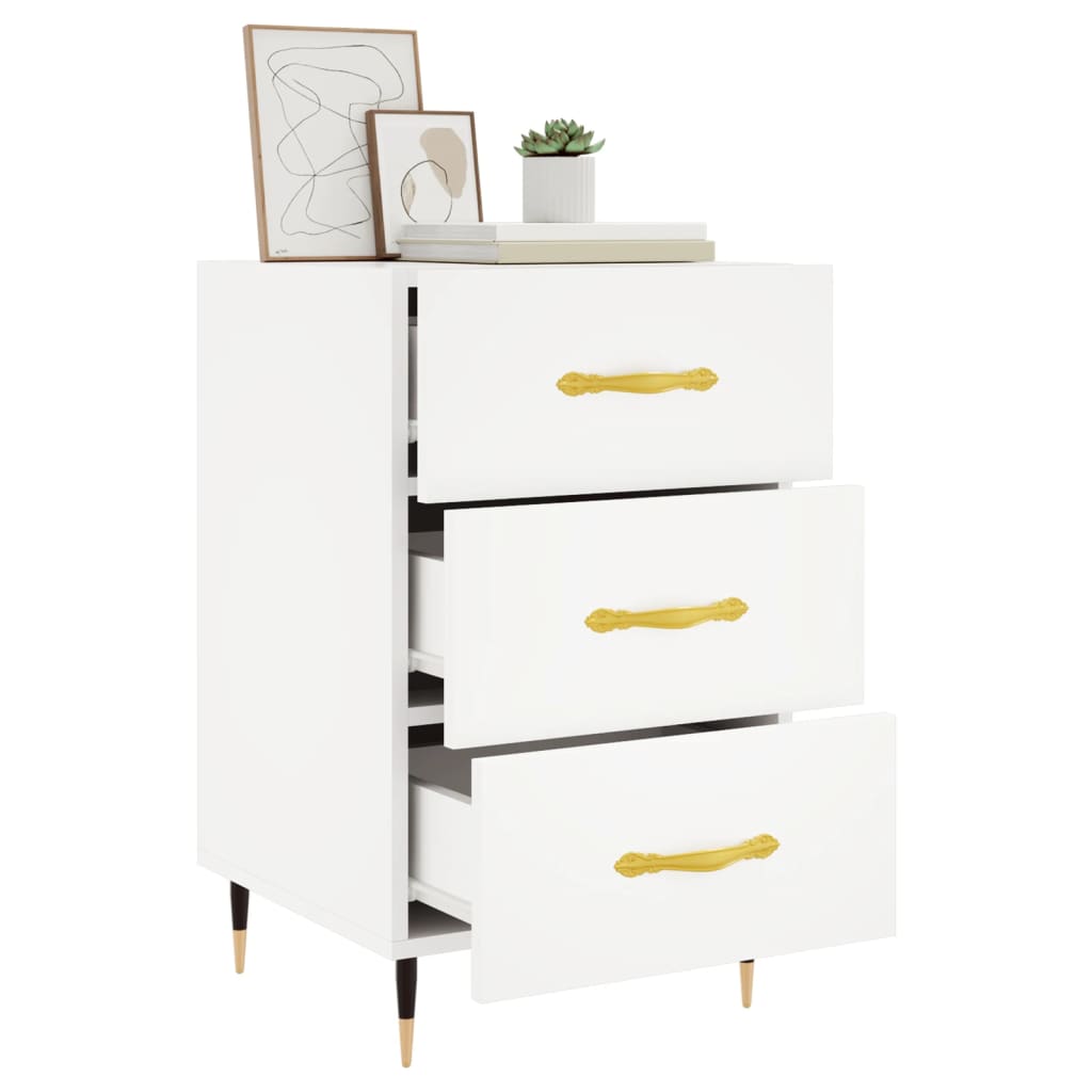 vidaXL Bedside Cabinet White 40x40x66 cm Engineered Wood 4