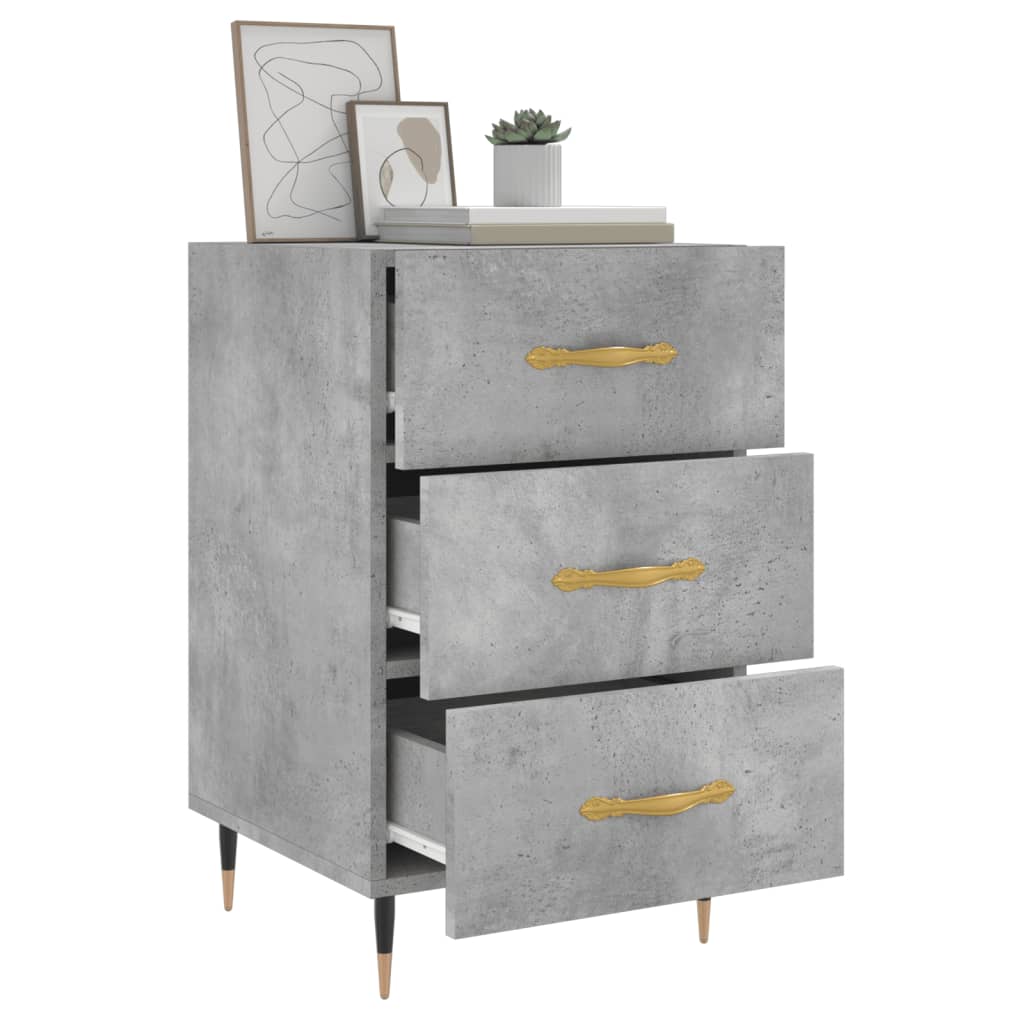 vidaXL Bedside Cabinet Concrete Grey 40x40x66 cm Engineered Wood 4
