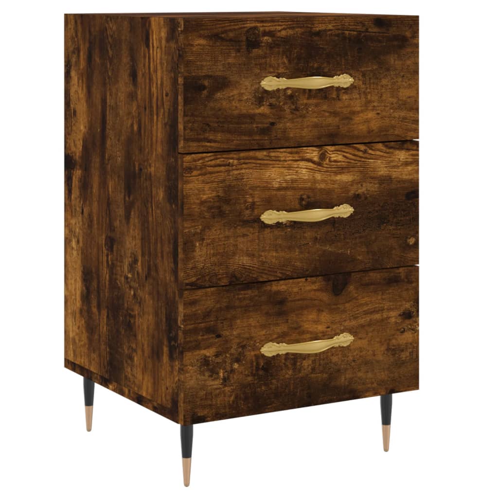 vidaXL Bedside Cabinet Smoked Oak 40x40x66 cm Engineered Wood 2