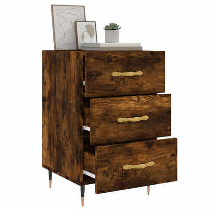 vidaXL Bedside Cabinet Smoked Oak 40x40x66 cm Engineered Wood 4