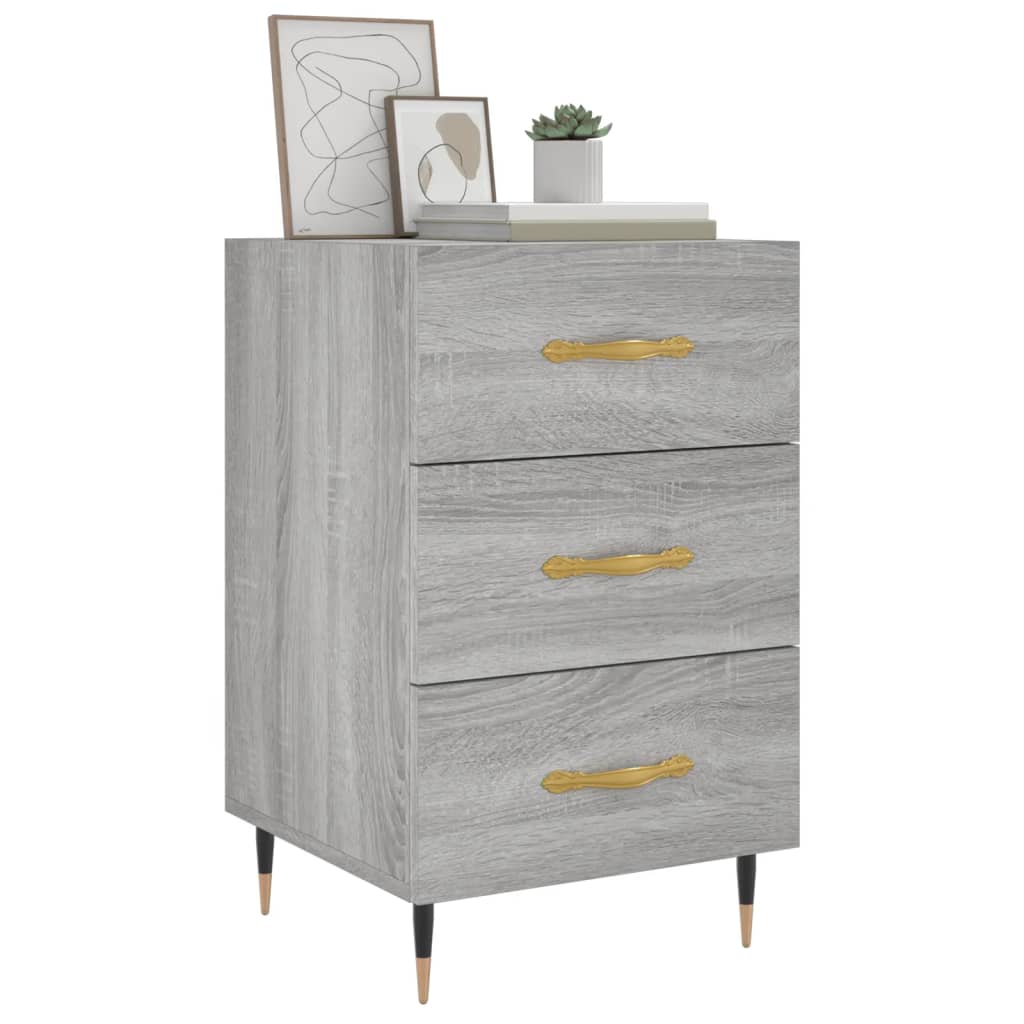 vidaXL Bedside Cabinet Grey Sonoma 40x40x66 cm Engineered Wood 3