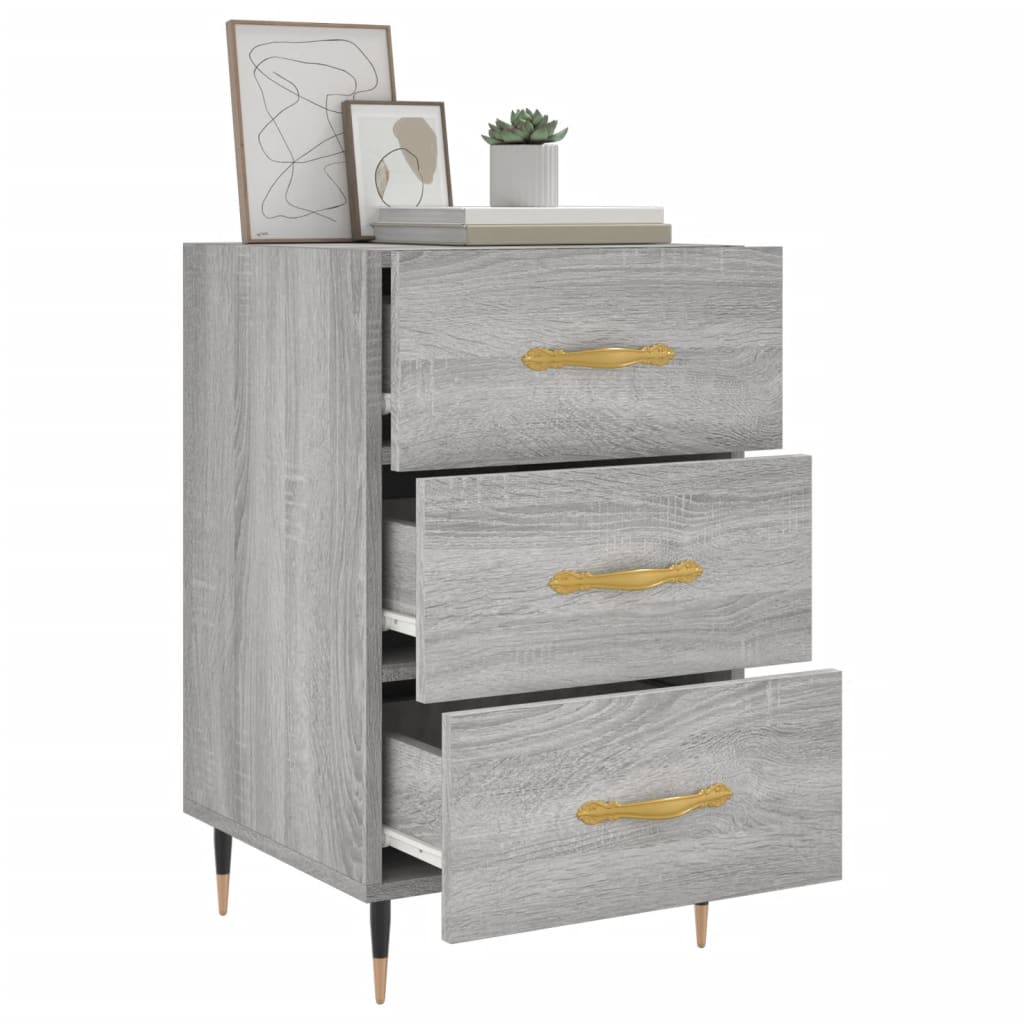 vidaXL Bedside Cabinet Grey Sonoma 40x40x66 cm Engineered Wood 4