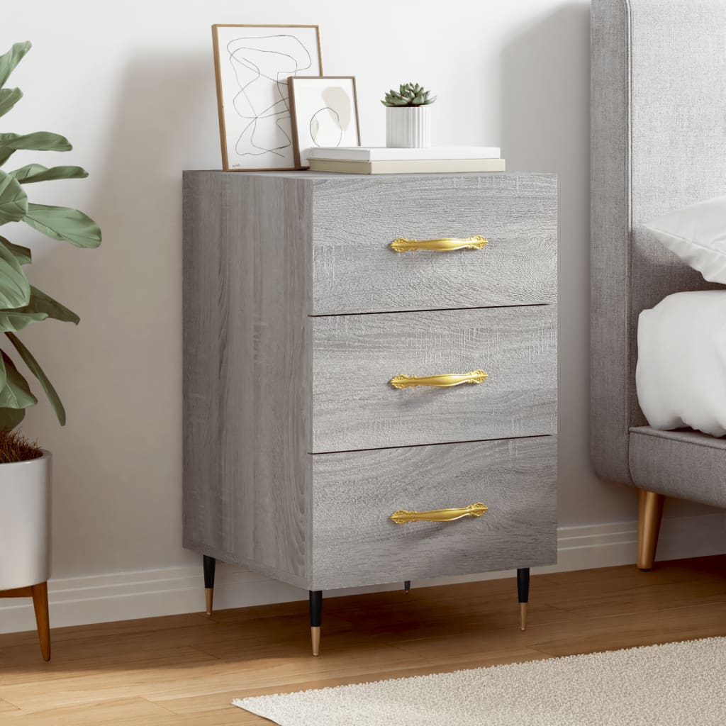 vidaXL Bedside Cabinet Grey Sonoma 40x40x66 cm Engineered Wood 1