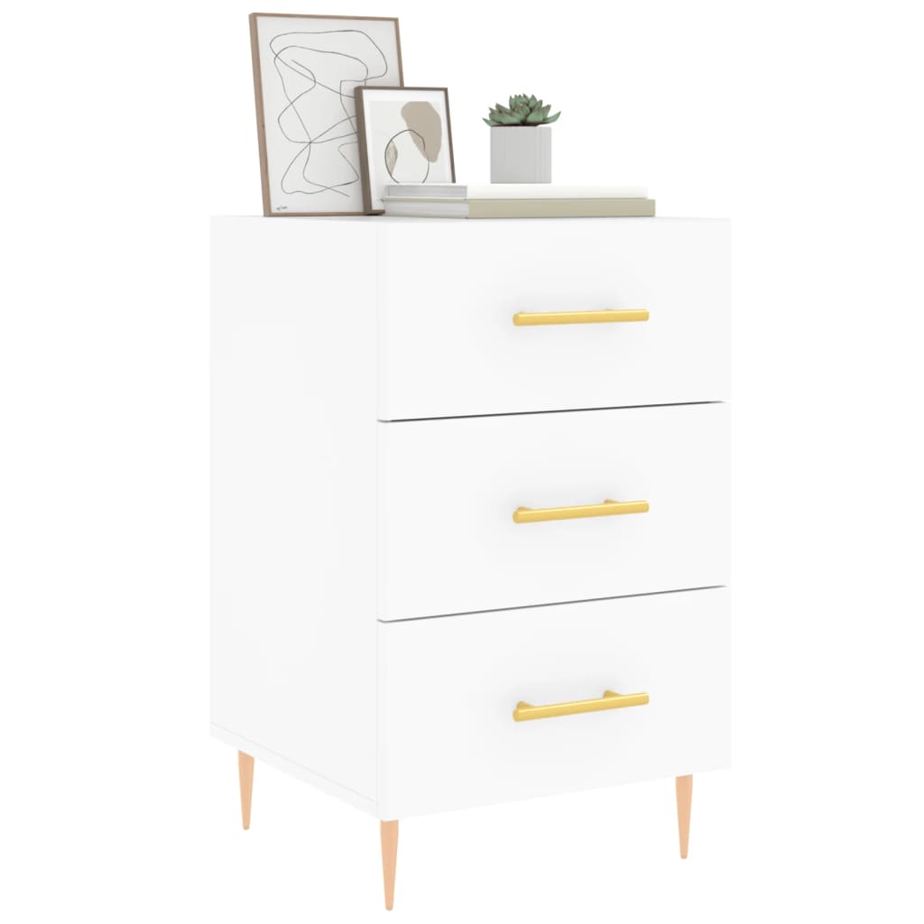 Bedside Cabinet 40x40x66 cm Engineered Wood White