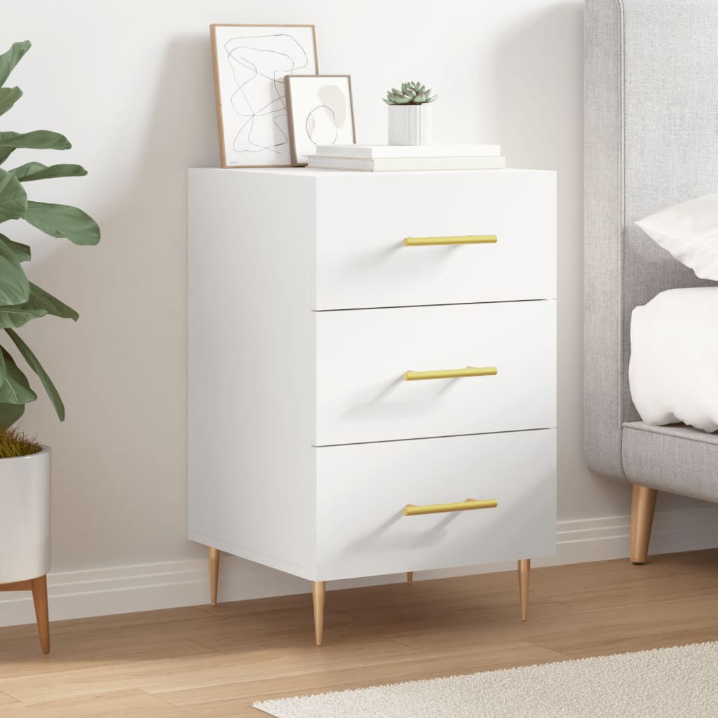 Bedside Cabinet 40x40x66 cm Engineered Wood White