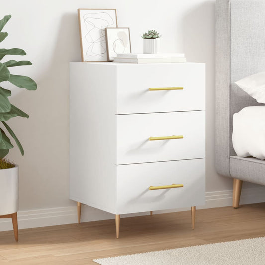 Bedside Cabinet 40x40x66 cm Engineered Wood White