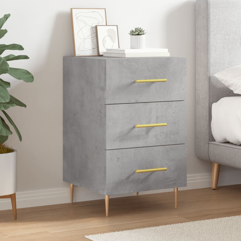 vidaXL Bedside Cabinet Concrete Grey 40x40x66 cm Engineered Wood 1