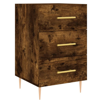 vidaXL Bedside Cabinet Smoked Oak 40x40x66 cm Engineered Wood 2