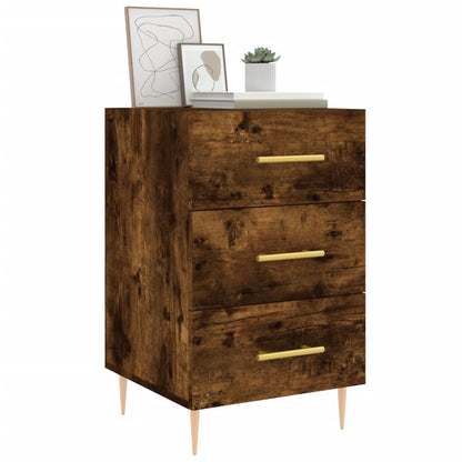 vidaXL Bedside Cabinet Smoked Oak 40x40x66 cm Engineered Wood 3