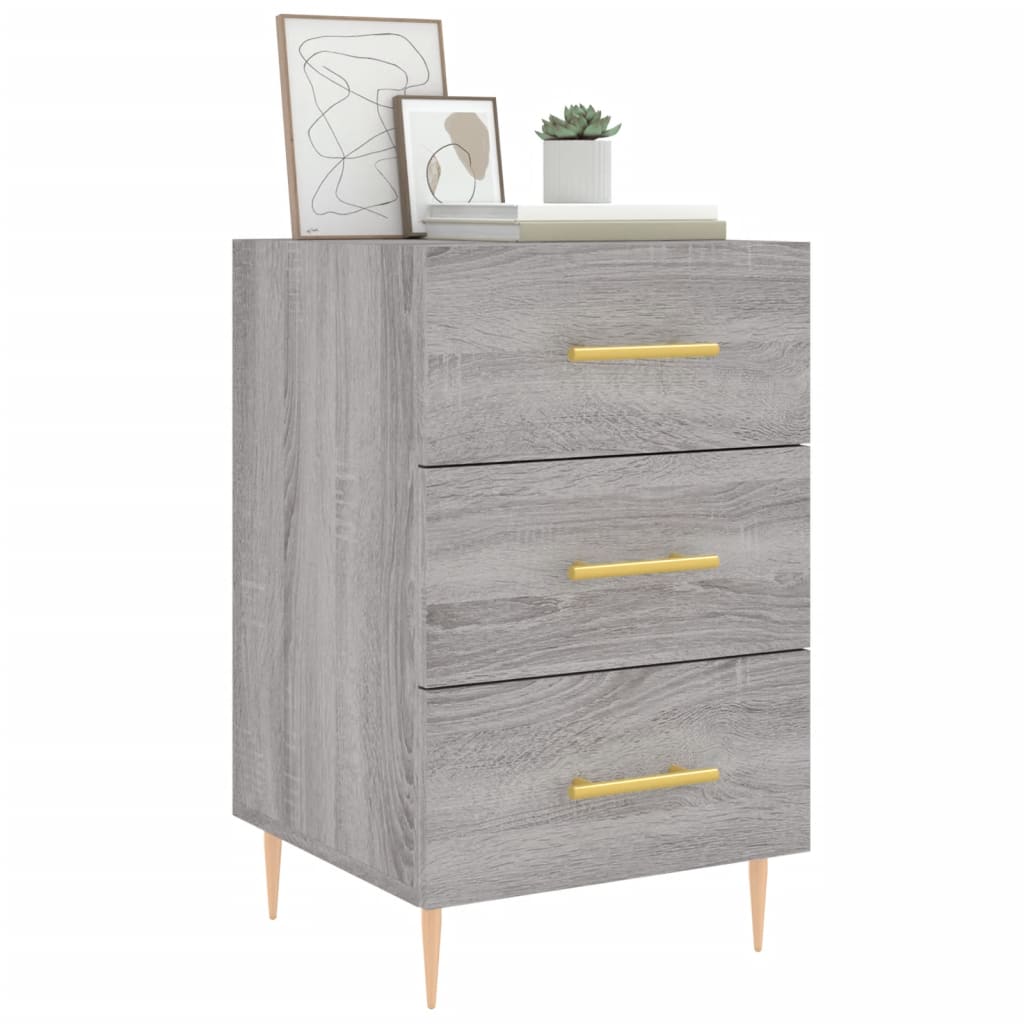 vidaXL Bedside Cabinet Grey Sonoma 40x40x66 cm Engineered Wood 3