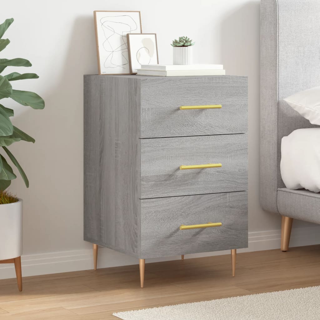 vidaXL Bedside Cabinet Grey Sonoma 40x40x66 cm Engineered Wood 1