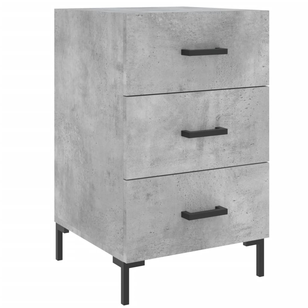 vidaXL Bedside Cabinet Concrete Grey 40x40x66 cm Engineered Wood 2