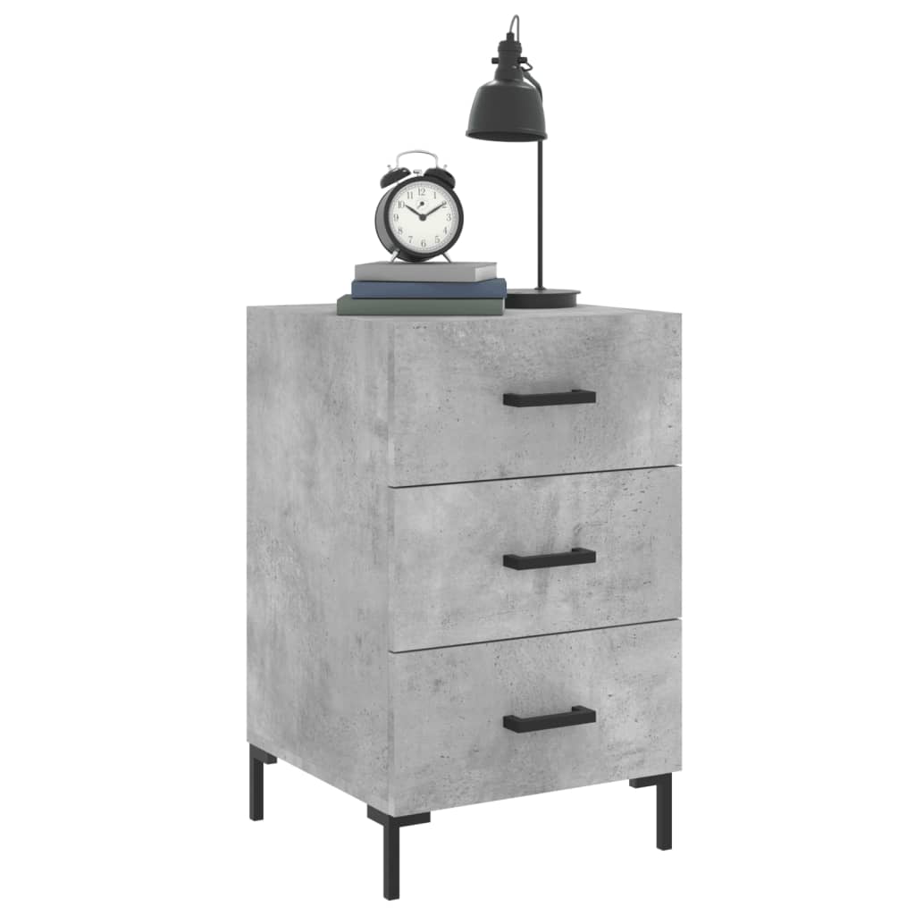 vidaXL Bedside Cabinet Concrete Grey 40x40x66 cm Engineered Wood 3