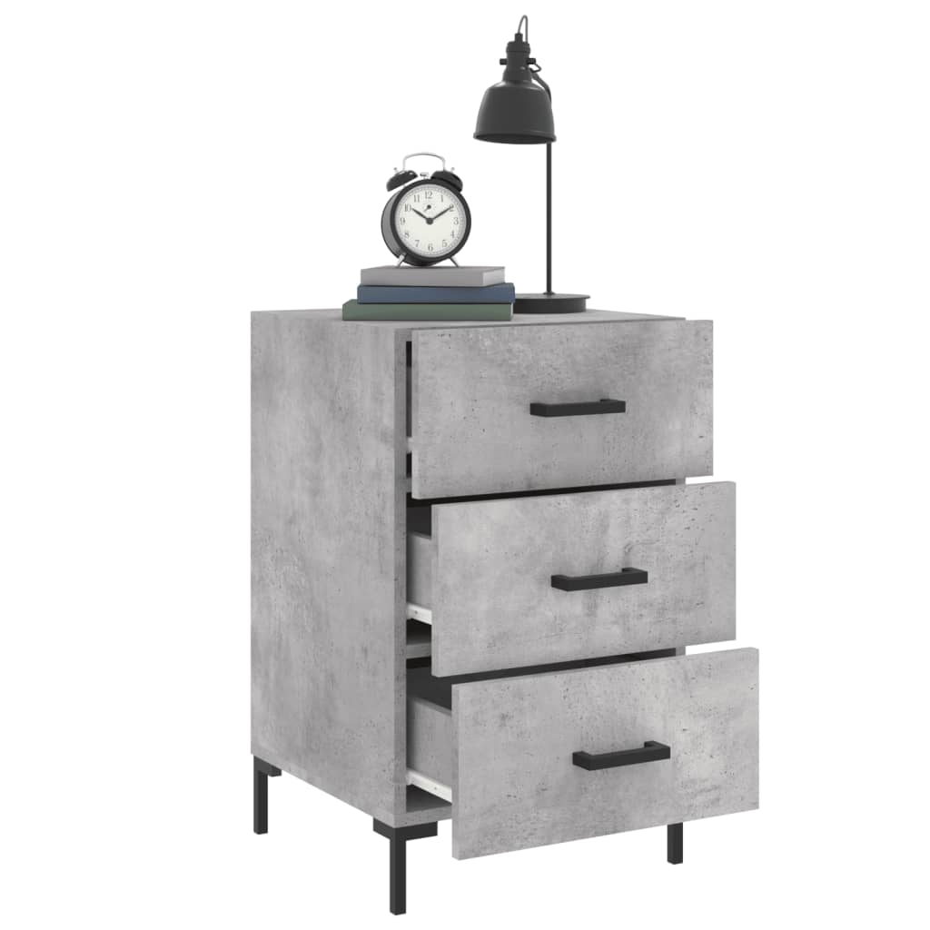 vidaXL Bedside Cabinet Concrete Grey 40x40x66 cm Engineered Wood 4