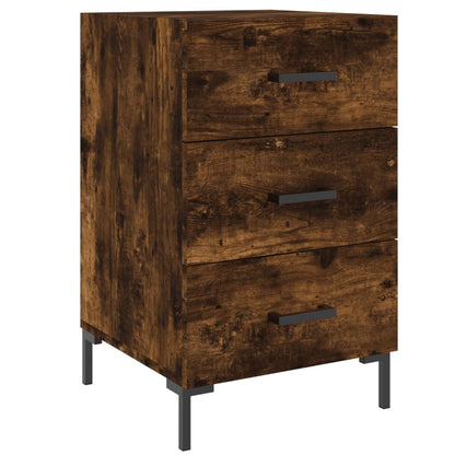 vidaXL Bedside Cabinet Smoked Oak 40x40x66 cm Engineered Wood 2