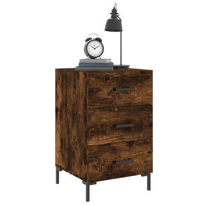 vidaXL Bedside Cabinet Smoked Oak 40x40x66 cm Engineered Wood 3