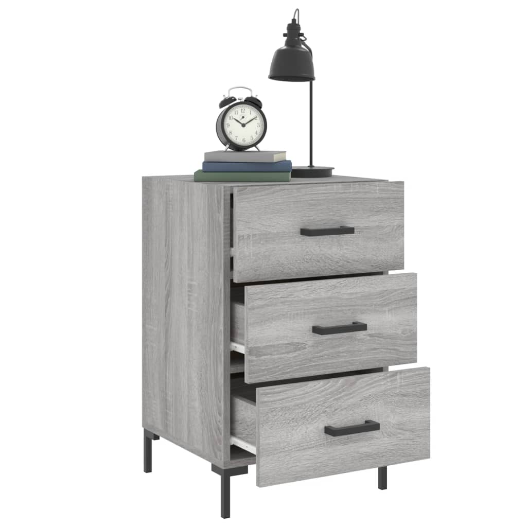 vidaXL Bedside Cabinet Grey Sonoma 40x40x66 cm Engineered Wood 4