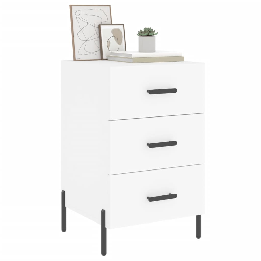vidaXL Bedside Cabinet White 40x40x66 cm Engineered Wood 3