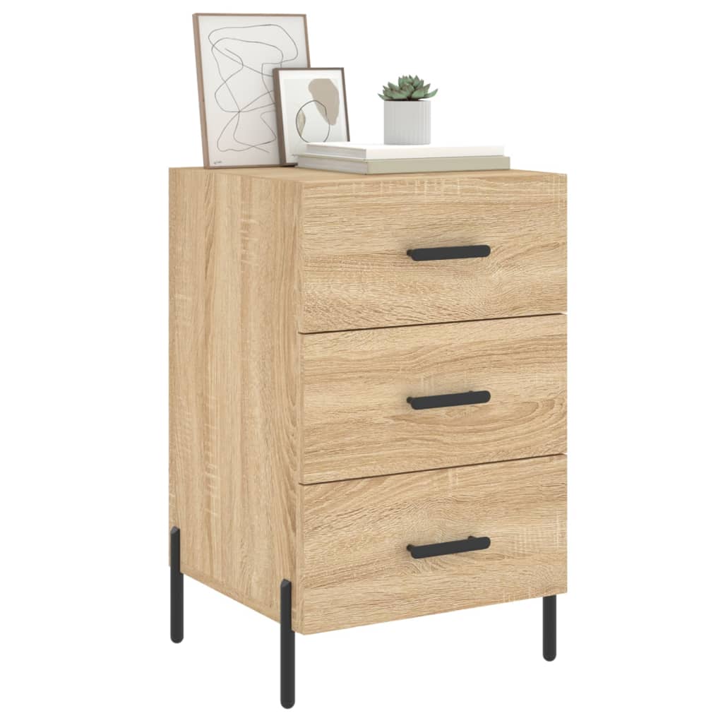 vidaXL Bedside Cabinet Sonoma Oak 40x40x66 cm Engineered Wood 3
