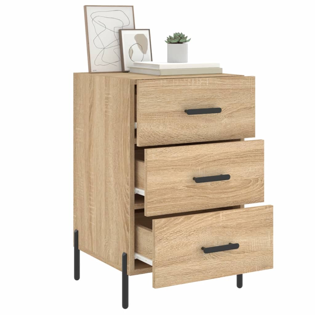 vidaXL Bedside Cabinet Sonoma Oak 40x40x66 cm Engineered Wood 4