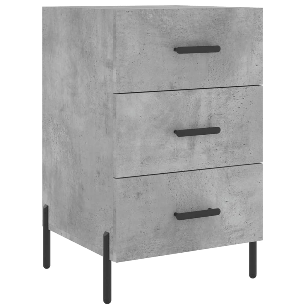 vidaXL Bedside Cabinet Concrete Grey 40x40x66 cm Engineered Wood 2