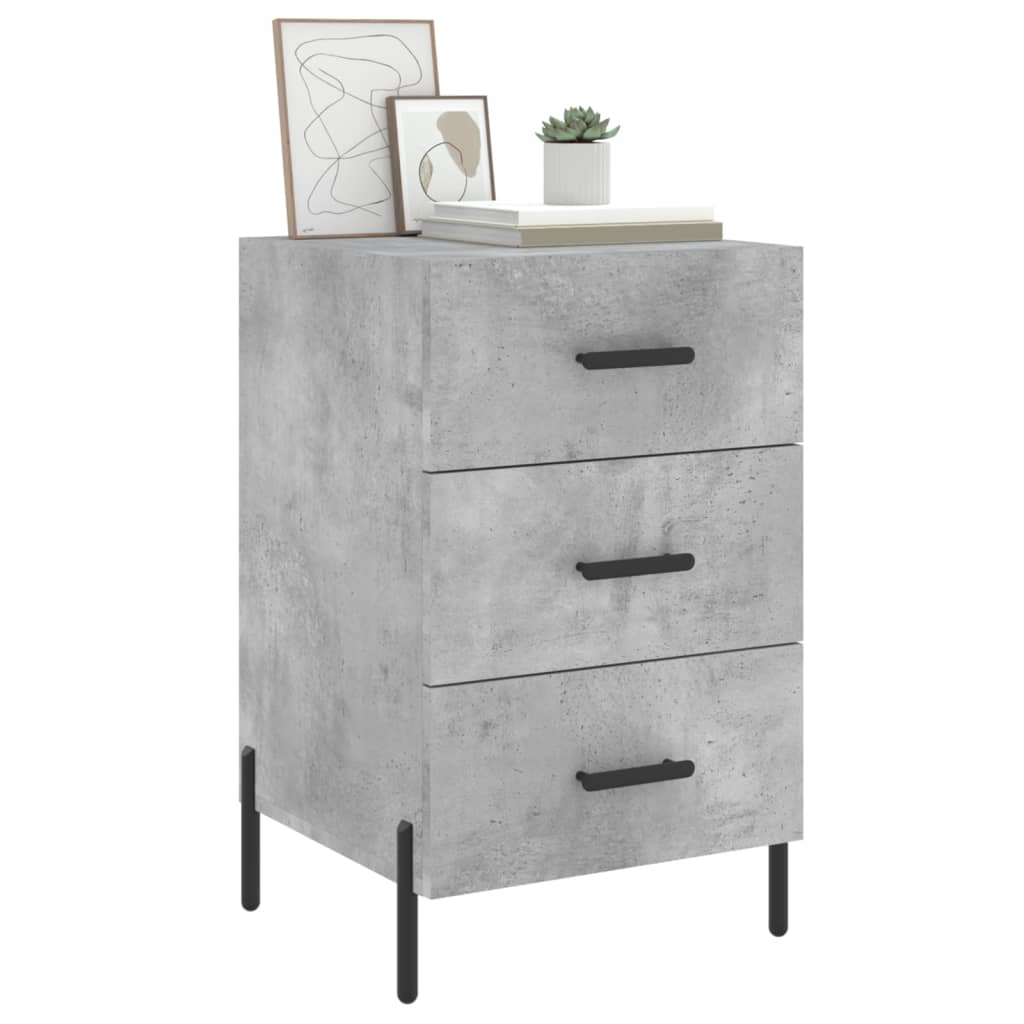 vidaXL Bedside Cabinet Concrete Grey 40x40x66 cm Engineered Wood 3