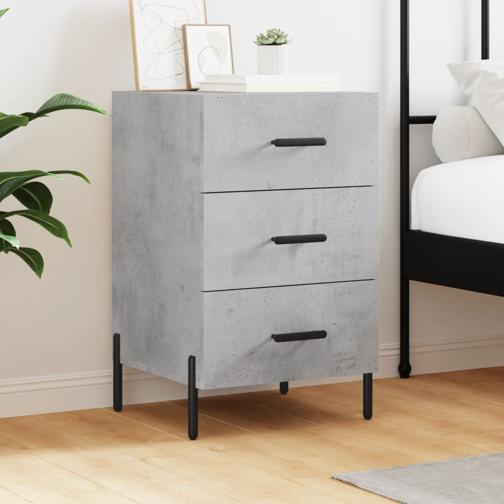 vidaXL Bedside Cabinet Concrete Grey 40x40x66 cm Engineered Wood 1