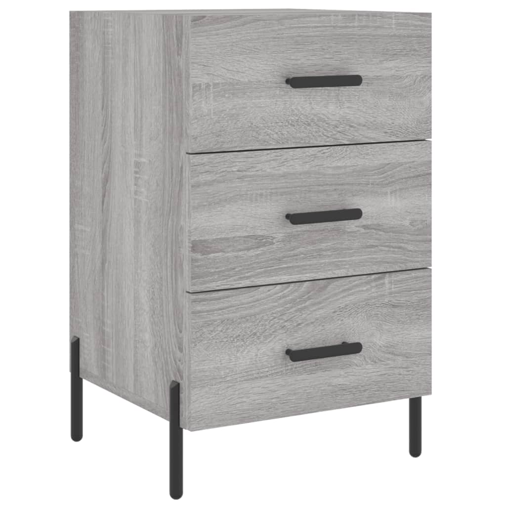 vidaXL Bedside Cabinet Grey Sonoma 40x40x66 cm Engineered Wood 2