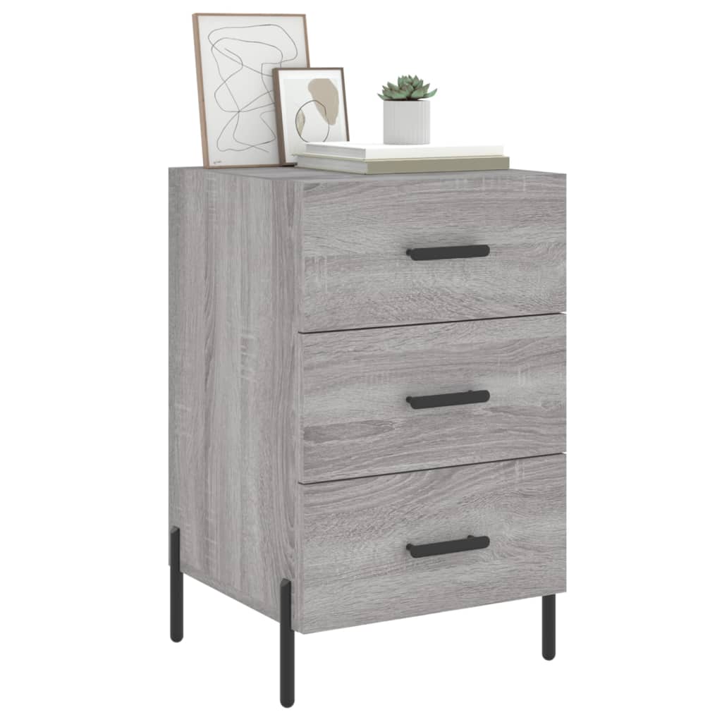 vidaXL Bedside Cabinet Grey Sonoma 40x40x66 cm Engineered Wood 3