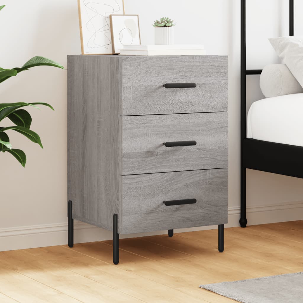 vidaXL Bedside Cabinet Grey Sonoma 40x40x66 cm Engineered Wood 1