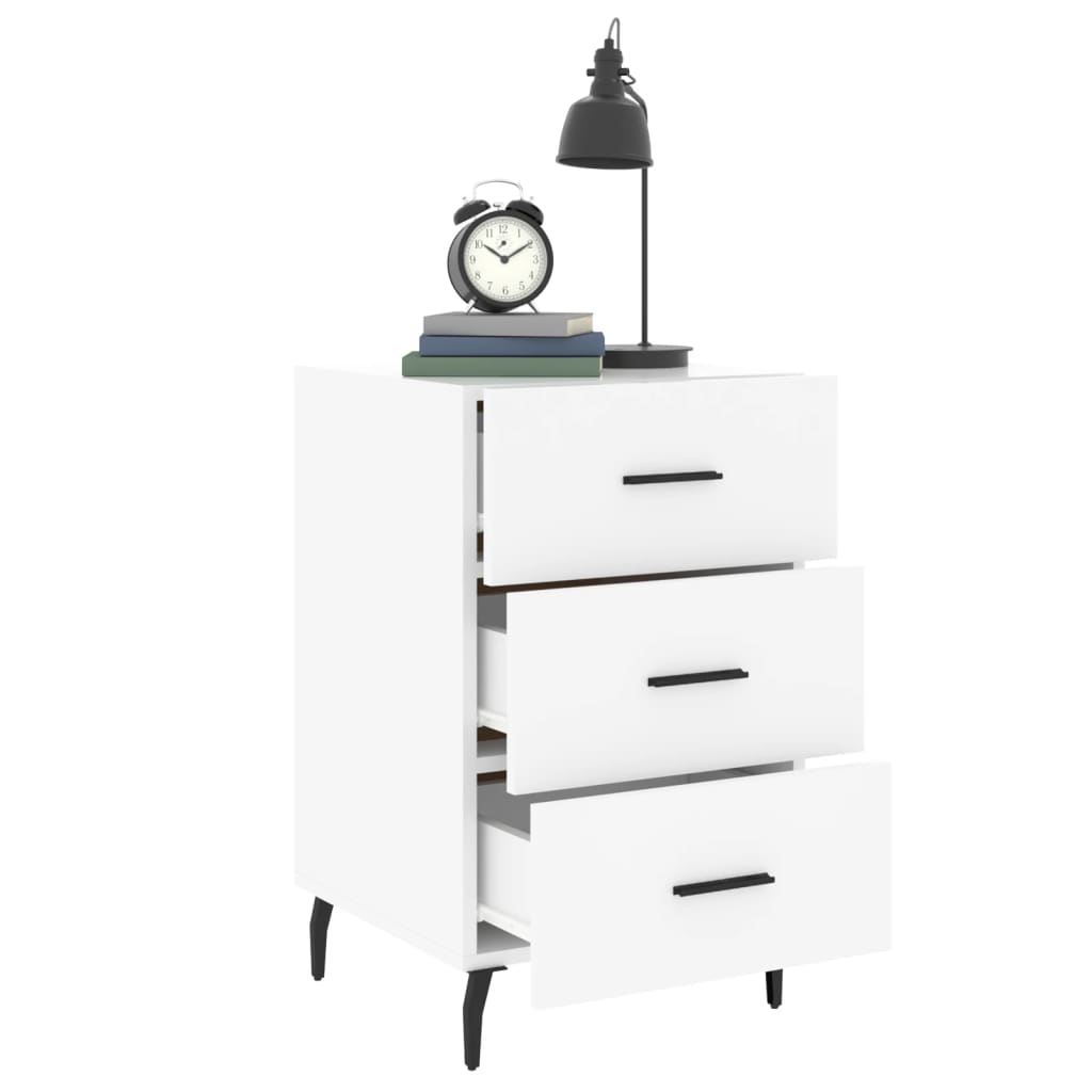 vidaXL Bedside Cabinet White 40x40x66 cm Engineered Wood 4
