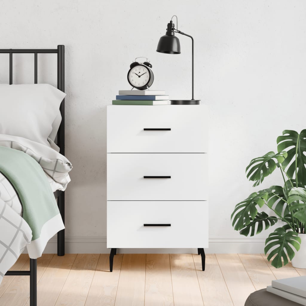 vidaXL Bedside Cabinet White 40x40x66 cm Engineered Wood 1