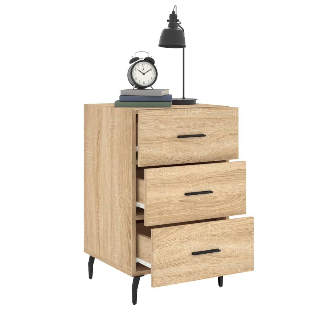vidaXL Bedside Cabinet Sonoma Oak 40x40x66 cm Engineered Wood 4