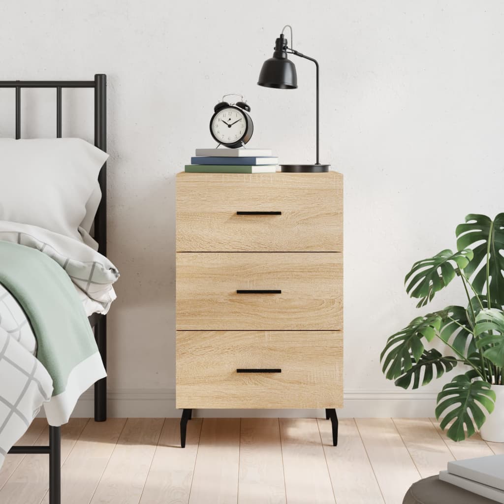 vidaXL Bedside Cabinet Sonoma Oak 40x40x66 cm Engineered Wood 1