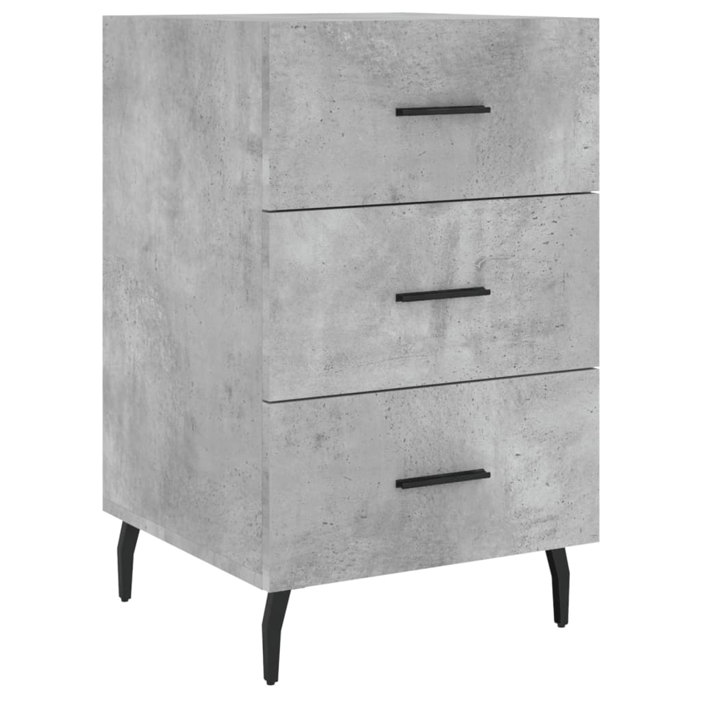 vidaXL Bedside Cabinet Concrete Grey 40x40x66 cm Engineered Wood 2