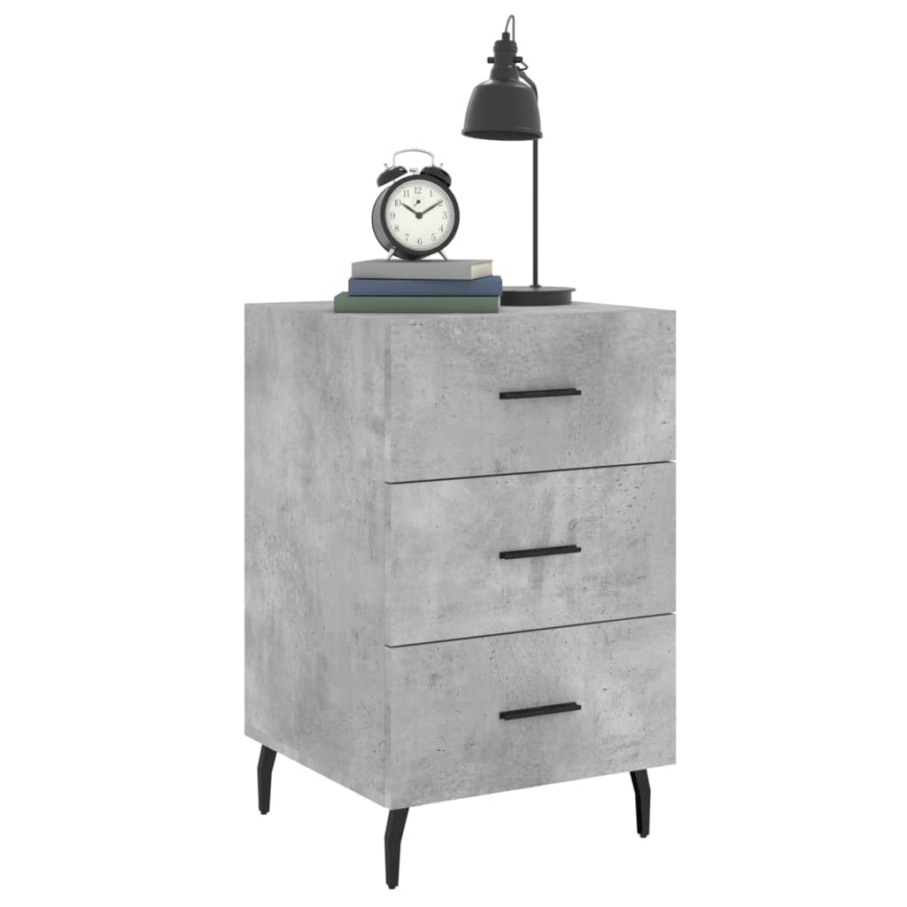vidaXL Bedside Cabinet Concrete Grey 40x40x66 cm Engineered Wood 3