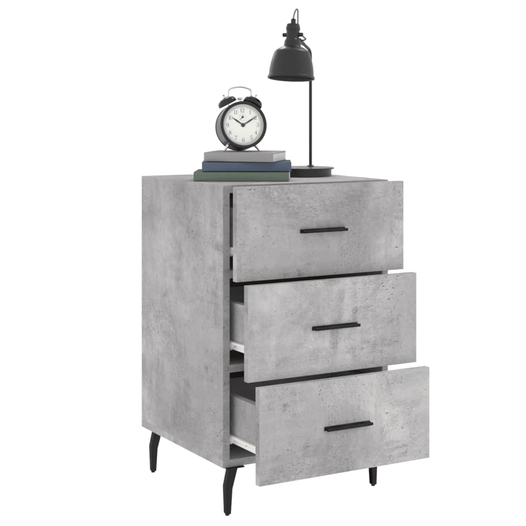 vidaXL Bedside Cabinet Concrete Grey 40x40x66 cm Engineered Wood 4