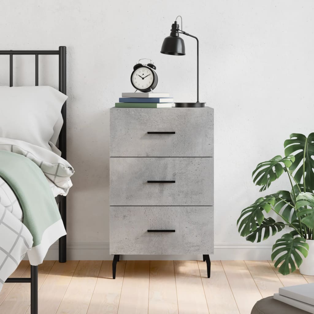 vidaXL Bedside Cabinet Concrete Grey 40x40x66 cm Engineered Wood 1