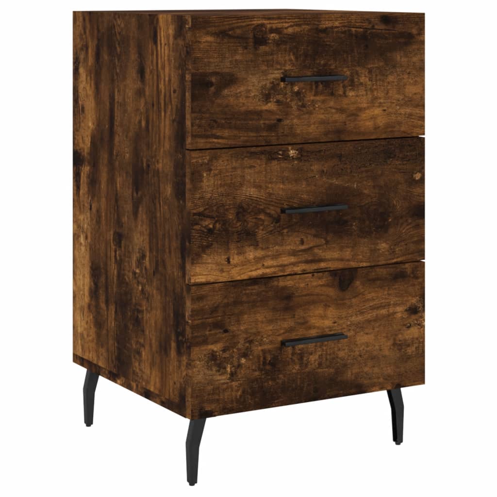 vidaXL Bedside Cabinet Smoked Oak 40x40x66 cm Engineered Wood 2