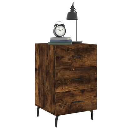 vidaXL Bedside Cabinet Smoked Oak 40x40x66 cm Engineered Wood 3