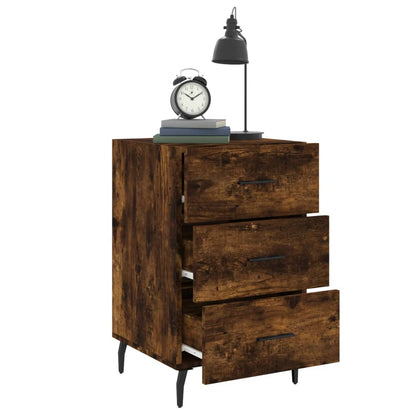 vidaXL Bedside Cabinet Smoked Oak 40x40x66 cm Engineered Wood 4