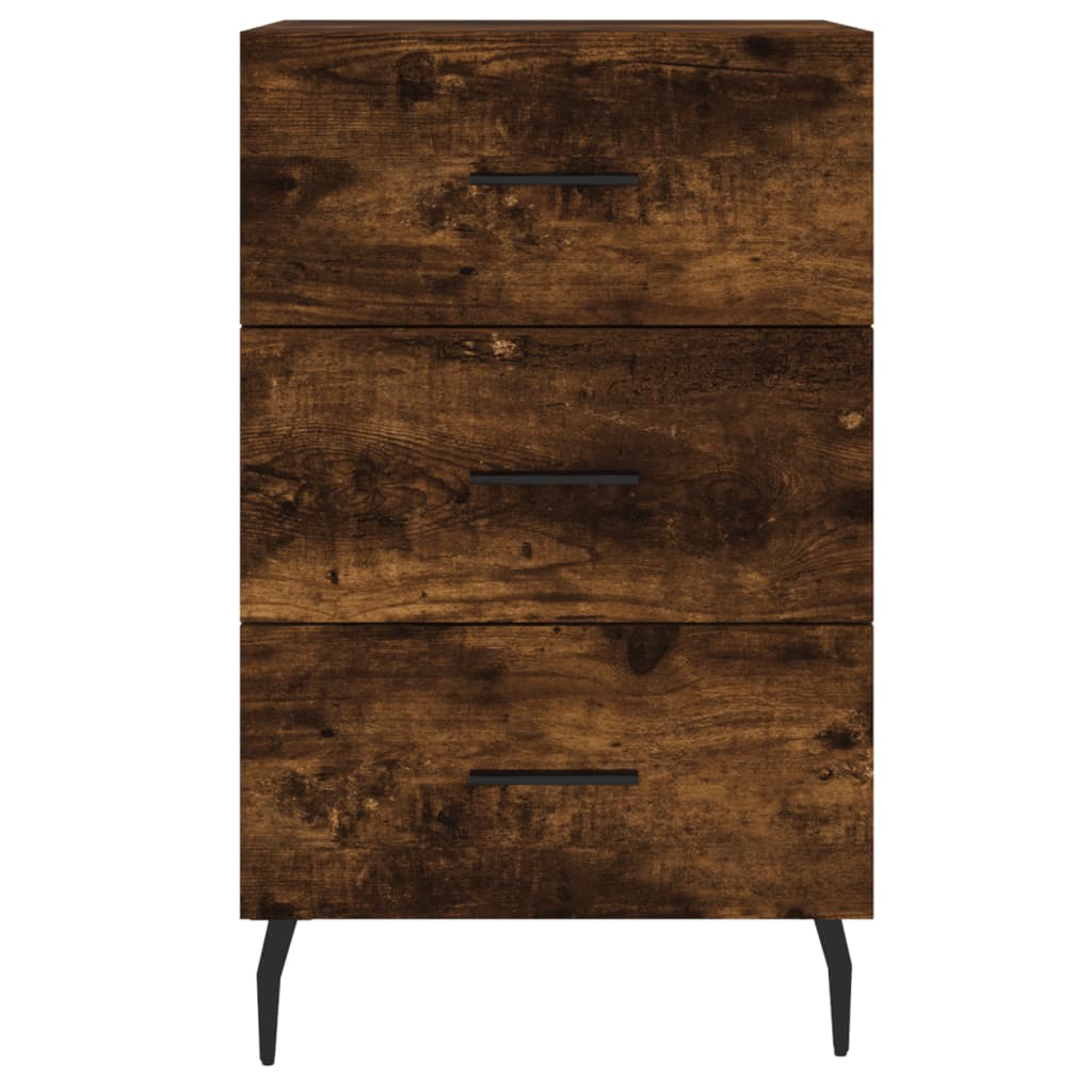 vidaXL Bedside Cabinet Smoked Oak 40x40x66 cm Engineered Wood 5